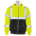 Erb Safety Sweatshirt, Hooded, Hi-Viz, Lime/Black, 6X 62992
